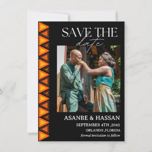 African Ethnic Pattern Wedding Save the Date Card