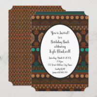 African Ethnic Print Birthday Invitation