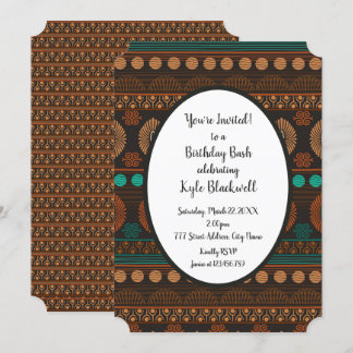 African Ethnic Print Birthday Invitation