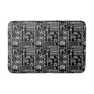 African ethnic traditional ornament, tribal patter bath mat