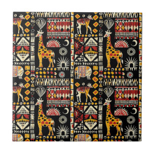 African ethnic traditional ornament, tribal patter ceramic tile