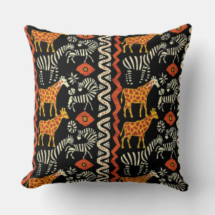 African ethnic traditional ornament, tribal patter cushion