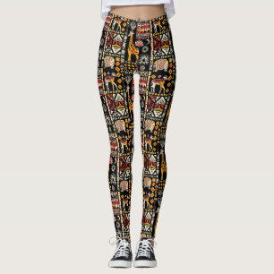 African ethnic traditional ornament, tribal patter leggings