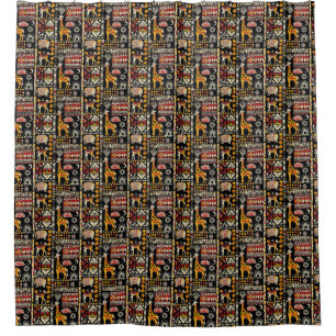 African ethnic traditional ornament, tribal patter shower curtain