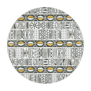 African ethnic, watercolor seamless pattern. cutting board
