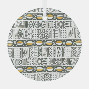 African ethnic, watercolor seamless pattern. glass tree decoration