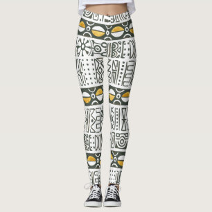 African ethnic, watercolor seamless pattern. leggings