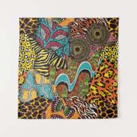 African Fabric: Wild Animal Patchwork.