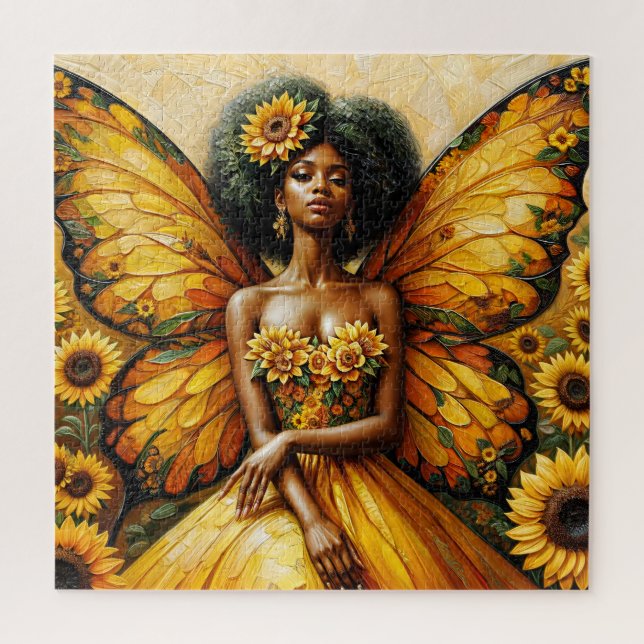 African Fairy With Sunflowers Jigsaw Puzzle (Vertical)