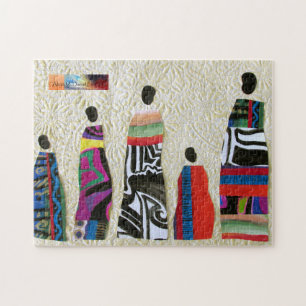 African Family Collage by Alicia McDaniel Fine Art Jigsaw Puzzle