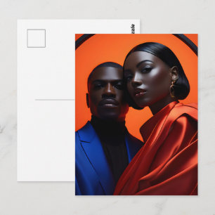 African fashion art postcard