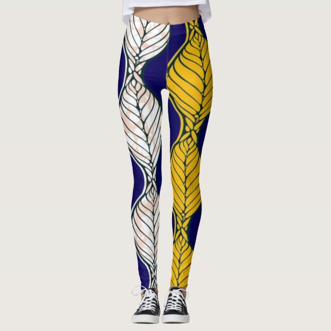 African Fashion Seamless Pattern Ornament Leggings (Front)