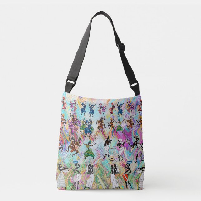 African Feast: Rhythms of Unity  Crossbody Bag (Front)