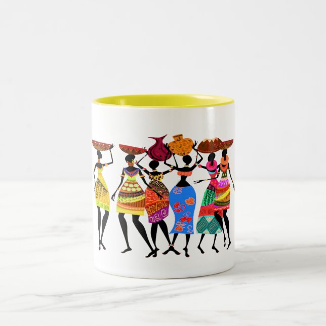 African Feast Two-Tone Coffee Mug (Center)