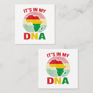 African Fingerprint Black History Square Business Card