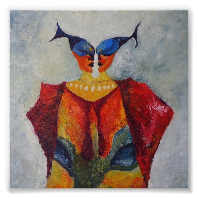 African Fishes Abstract Art Painting  Photo (Front)