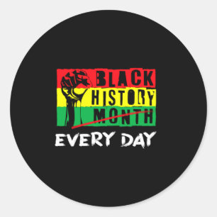 African Flag Clenched Fist Black History Month T S Classic Round Sticker