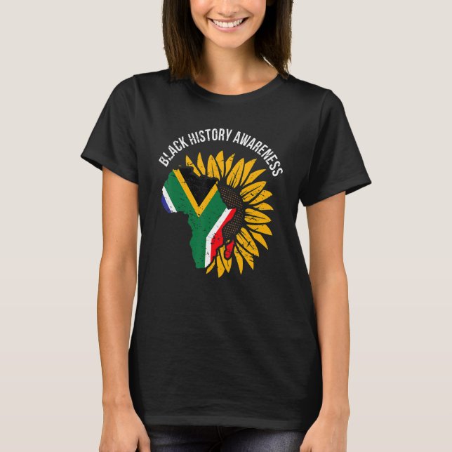 African Flag Flower Cool Black History Awareness M T-Shirt (Front)