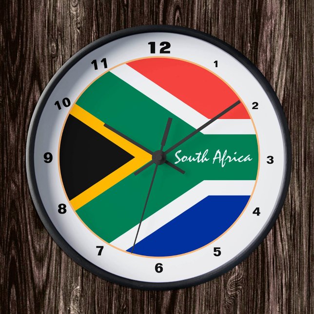 African Flag & South Africa trendy fashion /design Round Clock (Creator Uploaded)