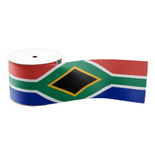 African Flag & South African travel, holiday/sport Grosgrain Ribbon