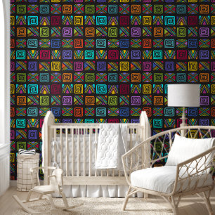 African Folk Art - Seamless Shapes Pattern 3 Wallpaper