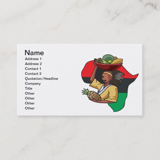 African Food Business Card (Front)
