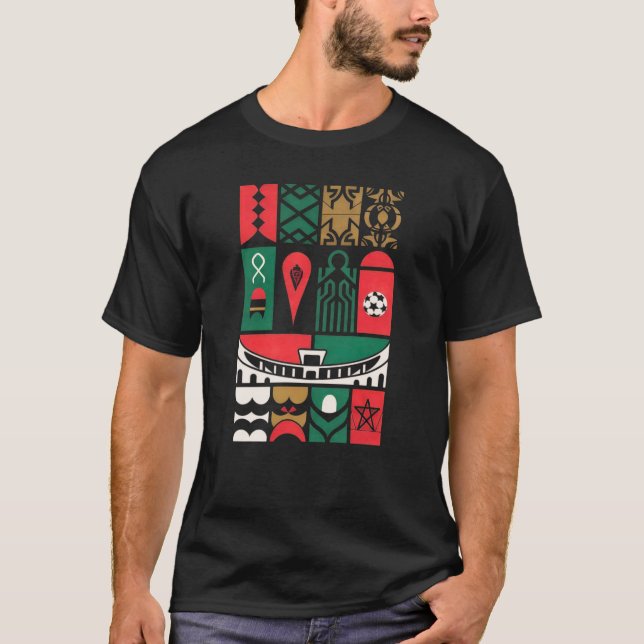 African Football Morocco 2025 Inspired Graphic T-S T-Shirt (Front)