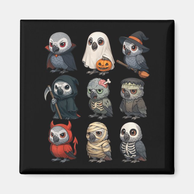 African G Parrot Bird Witch Zombie Halloween Costu Magnet (Front)