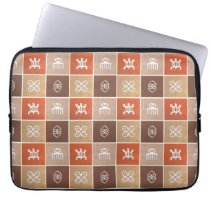 African Geometric Adinkra Symbols Laptop Sleeve