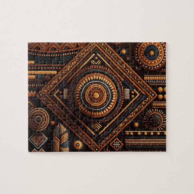 African geometric ethnic traditional pattern jigsaw puzzle (Horizontal)