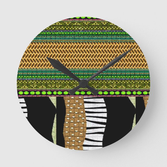 African Geometric Heritage Round Clock (Front)