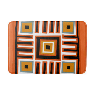 african geometric tribal pattern bath mat