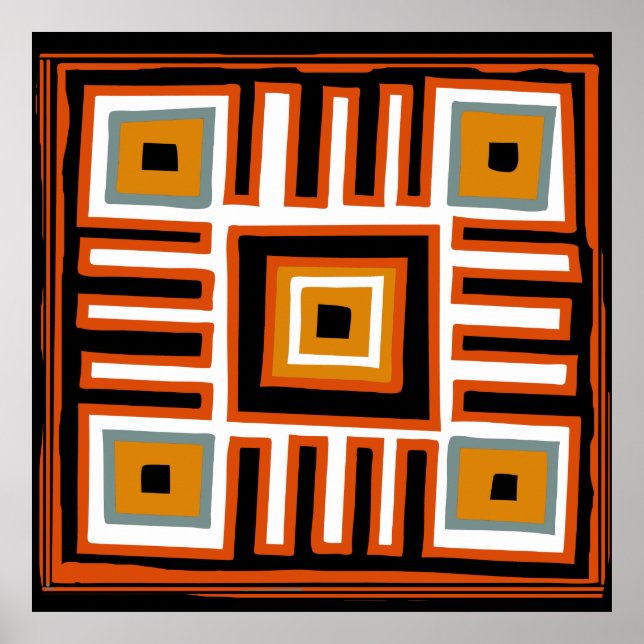 african geometric tribal pattern poster (Front)