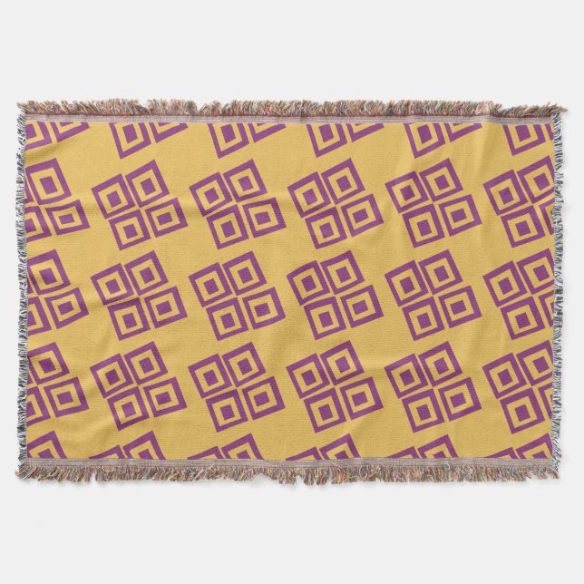 African Geometrical Shapes Pattern  Throw Blanket (Front)