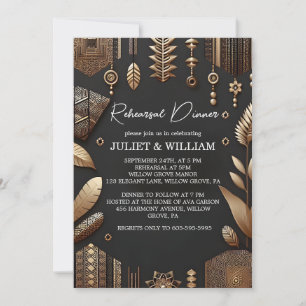 African Ghana Nigeria Traditional Rehearsal Dinner Invitation