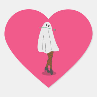 african ghost halloween fishnet stockings legs heart sticker
