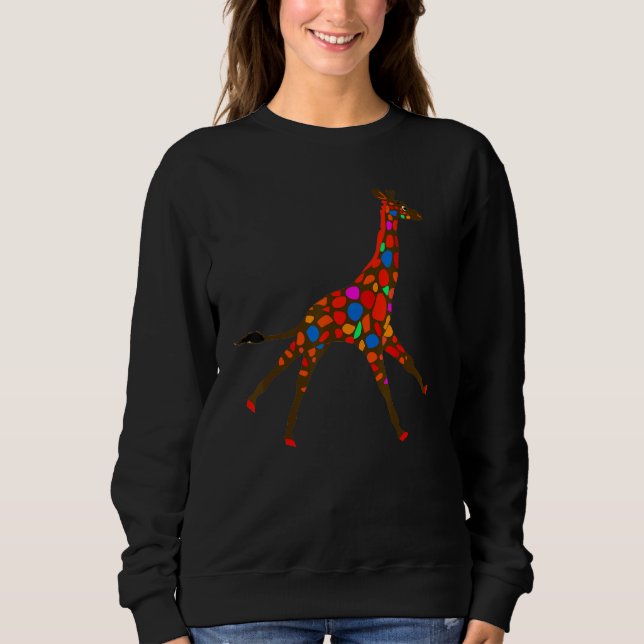 African Giraffe animal wildlife illustration Sweatshirt (Front)
