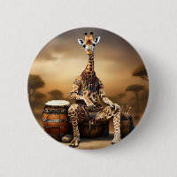 African Giraffe Bongo Drum Player,