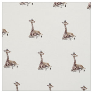 African Giraffe Wildlife Cotton Fabric