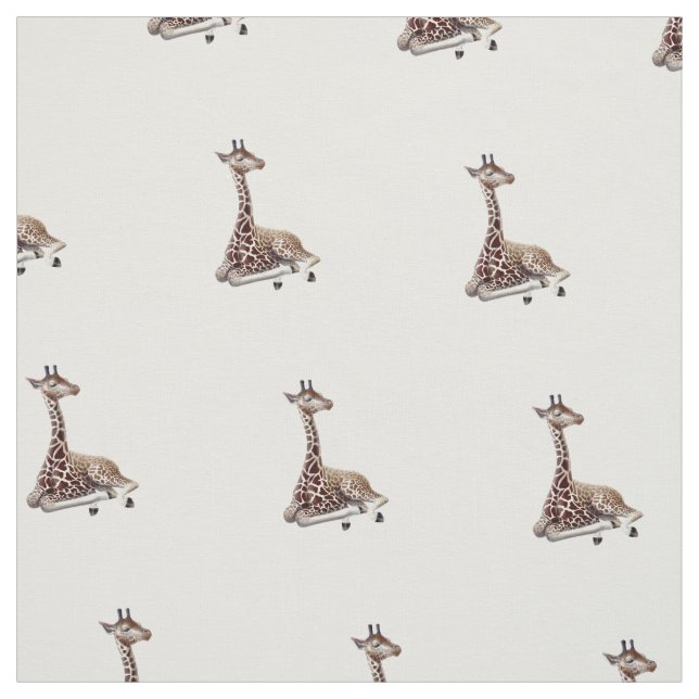 African Giraffe Wildlife Cotton Fabric (Swatch)