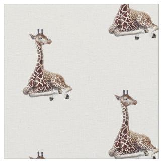 African Giraffe Wildlife Cotton Fabric