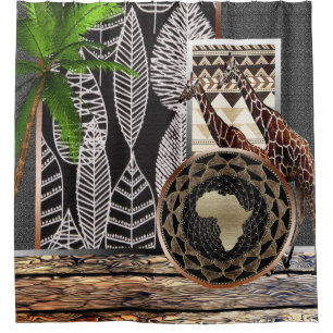 African Giraffes Shower Curtain