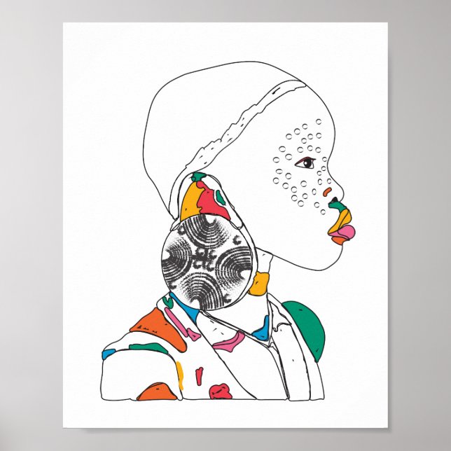 African Girl Artwork Poster (Front)