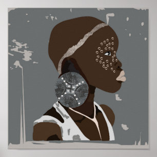 African Girl Artwork Poster