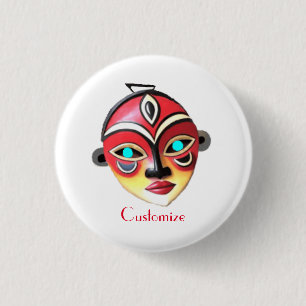 African Girl Face Mask Thunder_Cove 3 Cm Round Badge