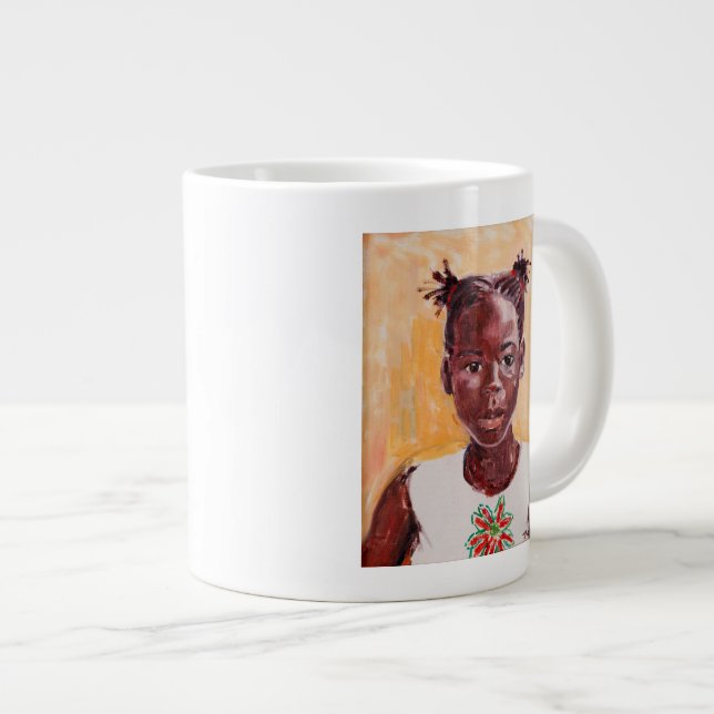 African Girl Large Coffee Mug (Front Right)