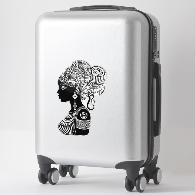 African Girl Portrait Tribal Tattoo (Suitcase)