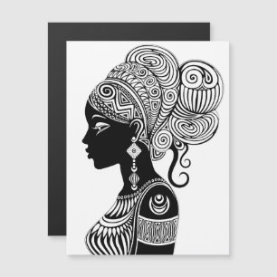 African Girl Portrait Tribal Tattoo