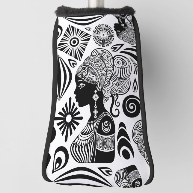 African Girl Portrait Tribal Tattoo Golf Head Cover (Rotate 90)