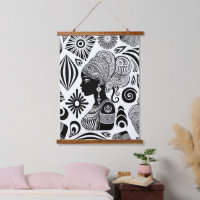 African Girl Portrait Tribal Tattoo
